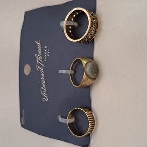 [2 for $15] NWT 3-Piece Set Of Antique Gold-Tone Rings - Universal Thread